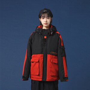 连帽日系工装棉衣男冬装外套保暖立领中性风 男女 M808图片