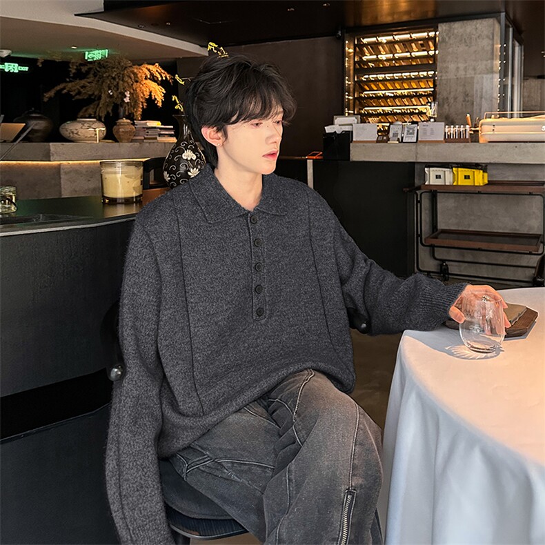 A135-2518 男士PL领毛衣 实体店品质高克重P78控119 量大差价大图片