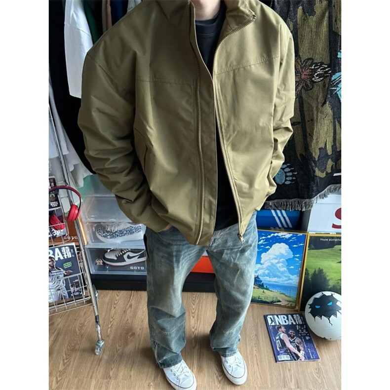 JY127-P62秋冬纯色休闲宽松拉链工装飞行外套网图，男装工装外套，星座1501-3