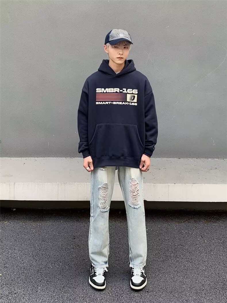 美式街头黄泥假破洞水洗牛仔裤潮NT202P42,男装牛仔裤,星座1116-2
