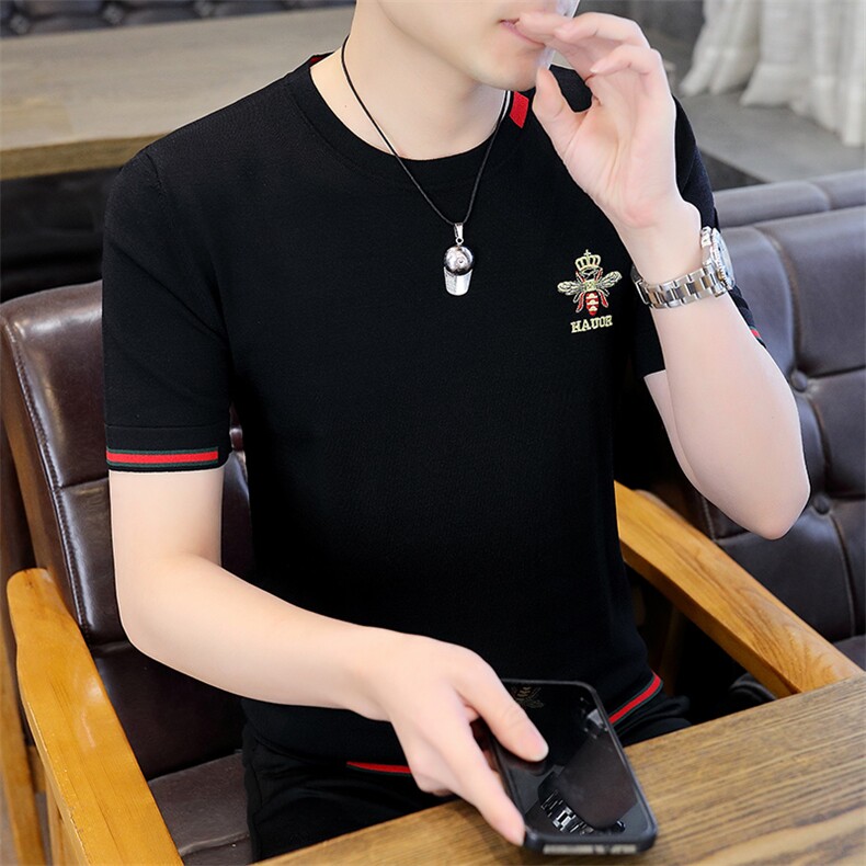 薄款男士短袖体恤中年圆领半袖夏季新款时尚休闲男装宽松T恤上衣,男装T恤,电商B212（原钱塘6029）