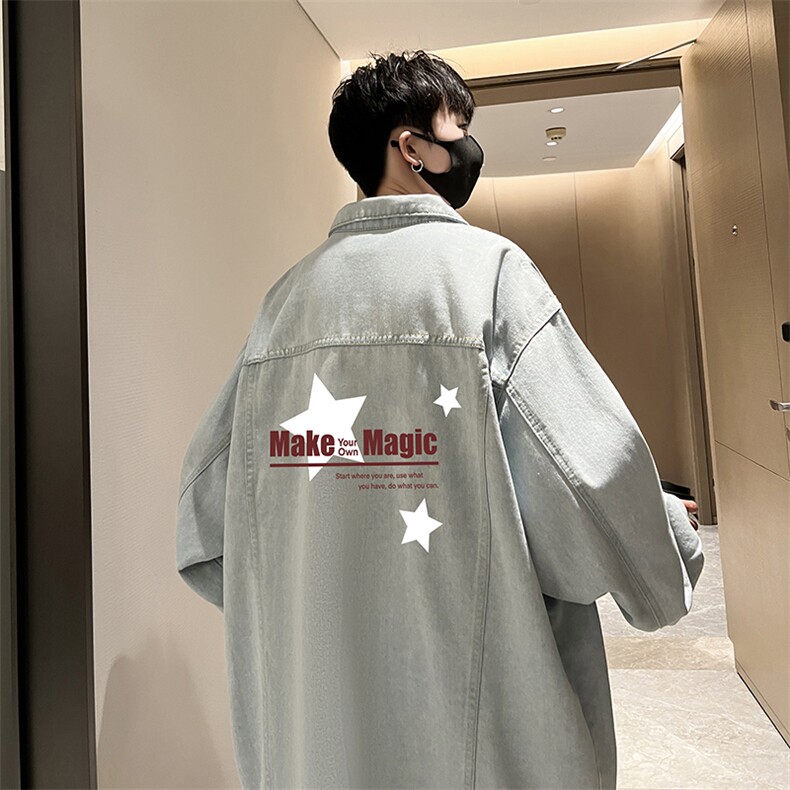 牛仔夹克男大码牛仔外套男茄克NJ77379-P60,男装夹克,电商A040