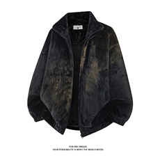 仿兔毛绒外套加绒潮牌情侣款保暖棉服男女D2660-TP60128，男装棉衣，电商A102
