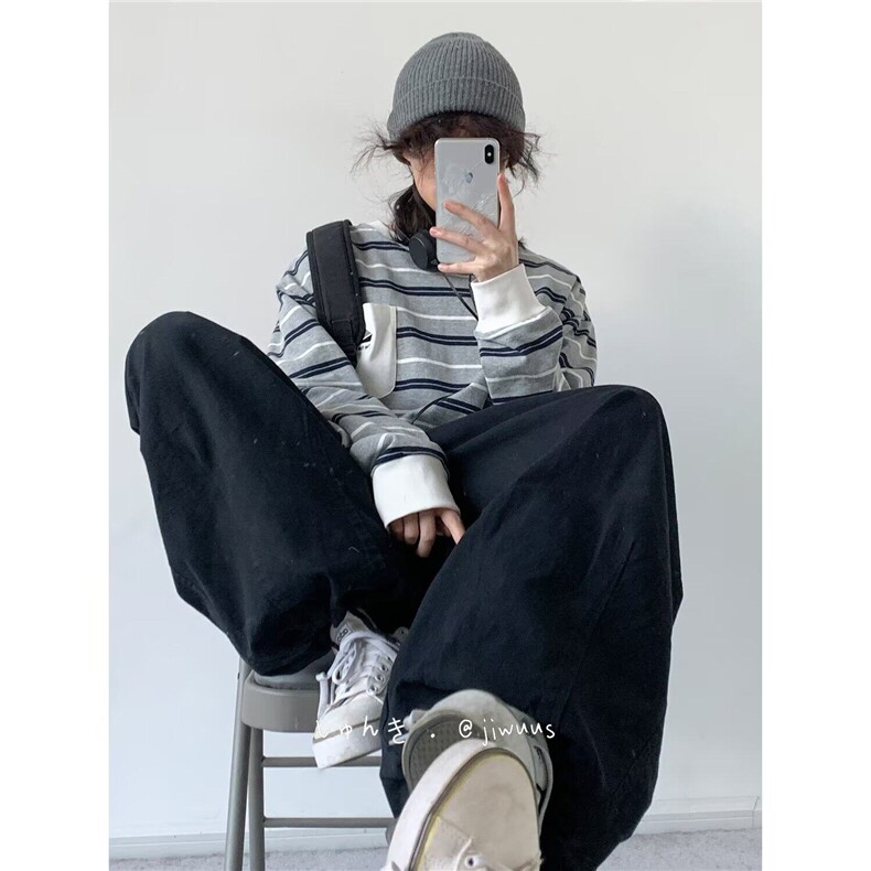 Q95/P54原版纯棉针织面料条纹长袖T恤,男装T恤,星座1506