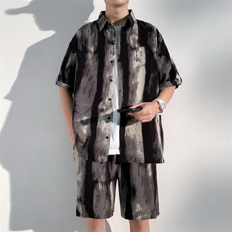 1短衬CS77033特P25DK77055特P18无差价套装TZ77066特P43大码M-5XL,男装休闲套装,星座226-2