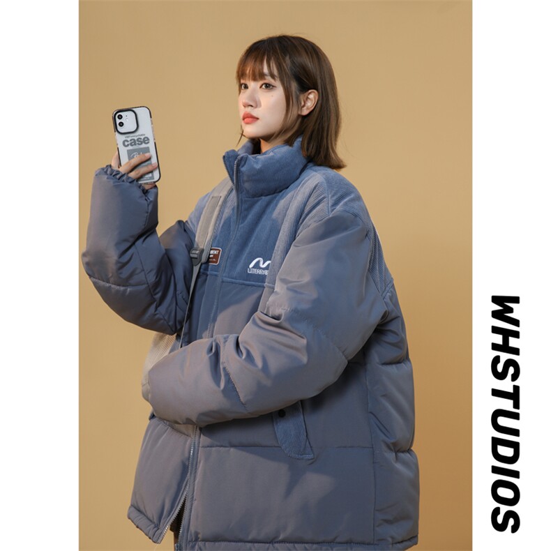 灯芯绒拼接刺绣棉服男女棉衣立领棉袄外套面包服3357-P80控108,男装棉衣,星座207