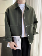 轻熟风高端呢子明线宽松韩版外套大衣夹克男A236-JK5037-P130，男装夹克，电商A236