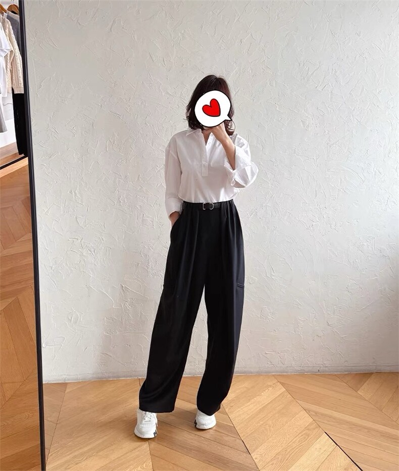 25春新款立体褶遮肉时髦设计感阔腿裤,女装休闲裤,湘姗