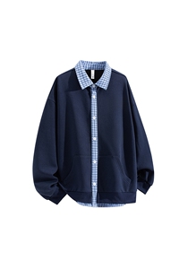 秋季现货假俩件宽松衬衫领开衫卫衣男DSA157B-W6713-特P43图片