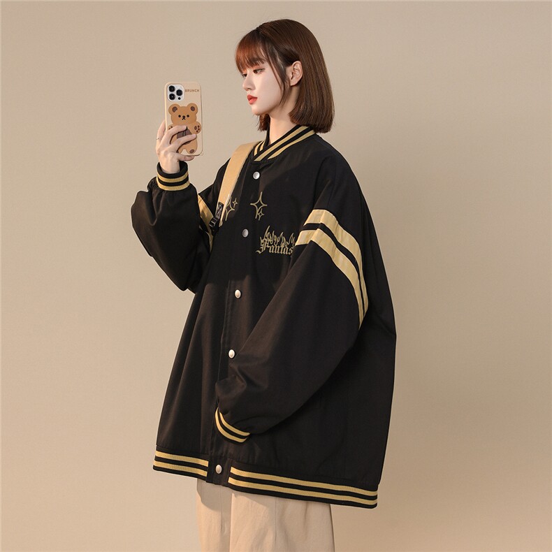 中性风2026秋季新款潮牌印花棒球服宽松百搭夹克G300--P65K88,男装夹克,A247A