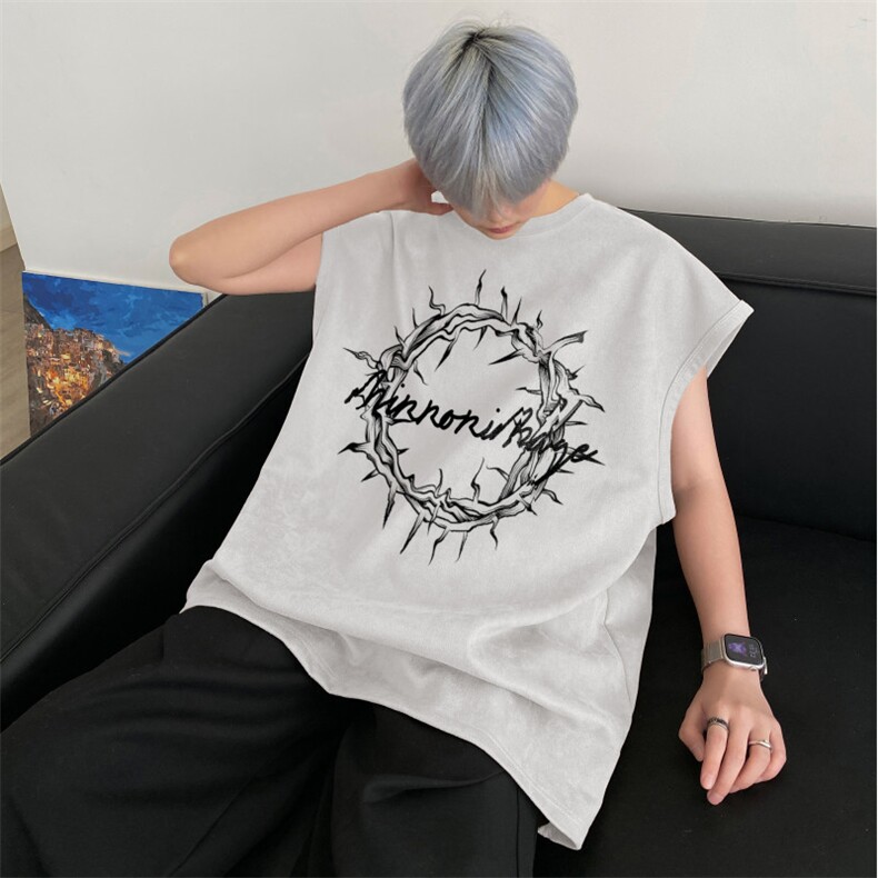 夏季新款抖音直播高品质麂皮绒印花宽松背心bxjp363-特批19控38图片