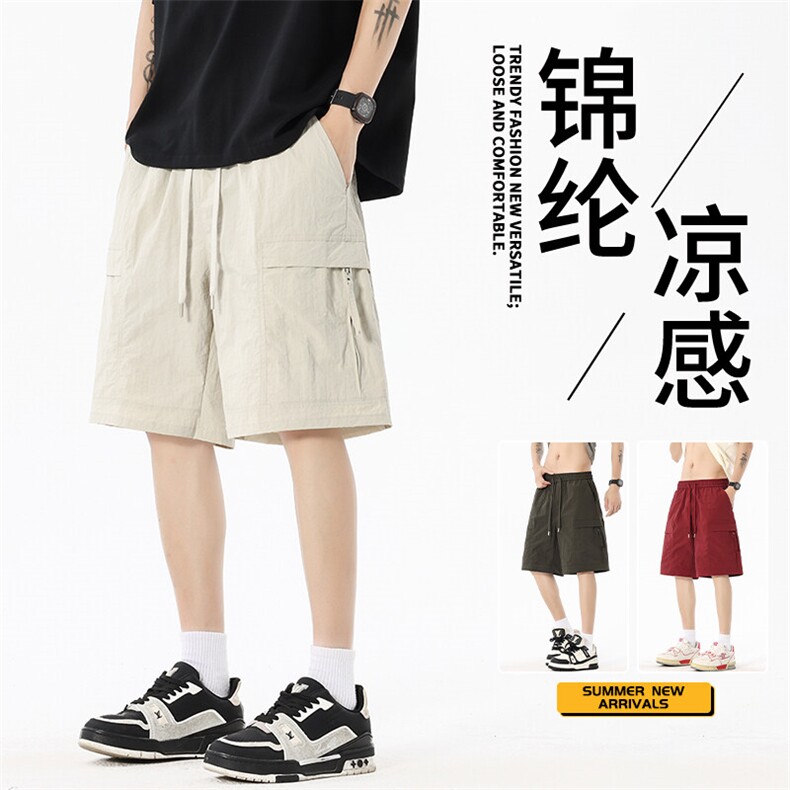 抖音品质夏季新款宽松直筒工装薄款五分裤A146-GY523特p30量大优,男装牛仔裤,HDA146