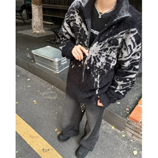 秋冬款美式复古蝴蝶提花立领开衫毛衣男M6028P65，男装针织衫/毛衣，星座1116-2