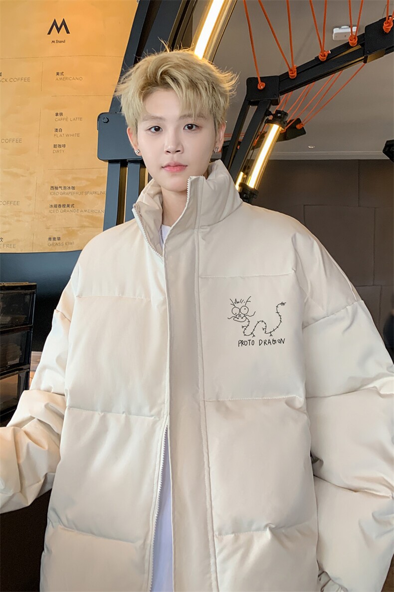 ！2025秋冬新款男士卡通印花立领棉衣保暖棉服外套MY303特P55,男装棉衣,电商B220