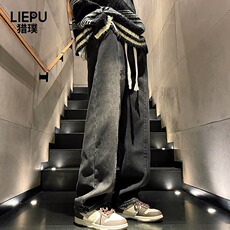 J58加绒-P53时尚加绒裤子男士潮流新款水洗耐磨加厚牛仔裤，男装牛仔裤，电商B323A