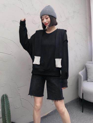 【卫衣现货】春季新款字母披肩卫衣，女装卫衣/绒衫，易霏金熙