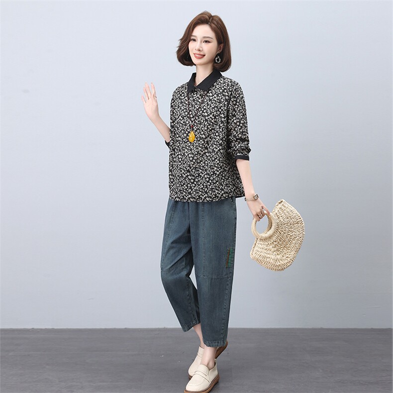 时尚休闲女装套装宽松显瘦牛仔裤两件套舒适百搭日常穿搭,女装套装/套裙,叶笙衣