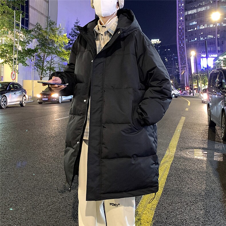 港风夜景标50白鸭绒中长款时尚连帽羽绒服A247-YR150P195控298,男装羽绒服,电商A247