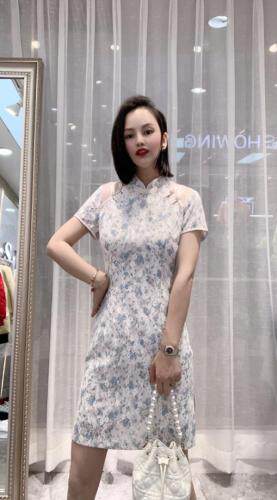 2021夏季新款连衣裙复古中式旗袍，女装连衣裙，时尚名门