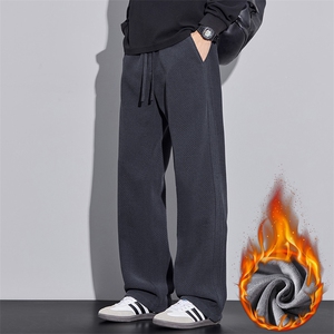 2025新款加绒休闲裤男士垂感潮流宽松直筒裤裤纯色卫裤JR806-P48图片