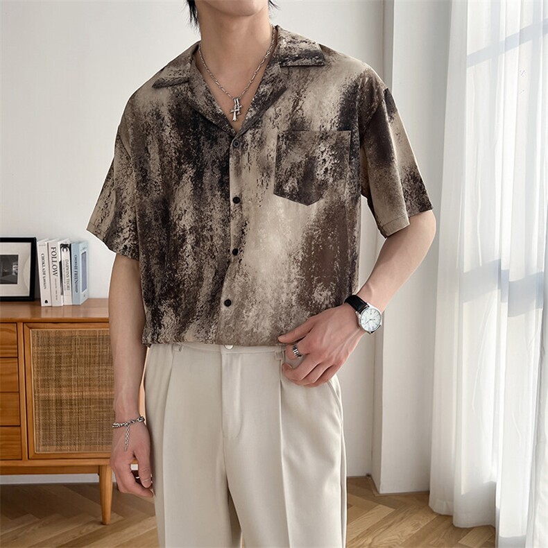 B353CS368P55M-3XL聚酯纤维100夏季新款2025冰丝衬衫直播款1,男装衬衫,电商B353