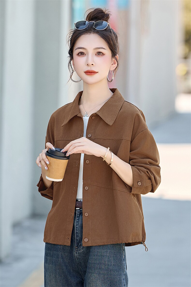 现货！小个子短外套女2025年秋季韩版宽松时尚高品质短款风衣,女装风衣,琦鑫阁（原依鑫阁）