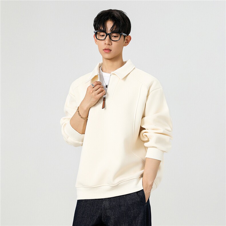 春季新款轻熟休闲风POLO领卫衣WY05512-P55,男装Polo衫,星座308B-2