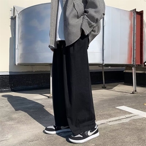 日系复古纯色阔腿工装裤男潮牌街头宽松直筒休闲百搭长裤  K86图片