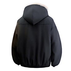 新款座山雕美式复古显高连帽棉服外套加绒毛领棉衣MY2585P100，男装棉衣，电商A128
