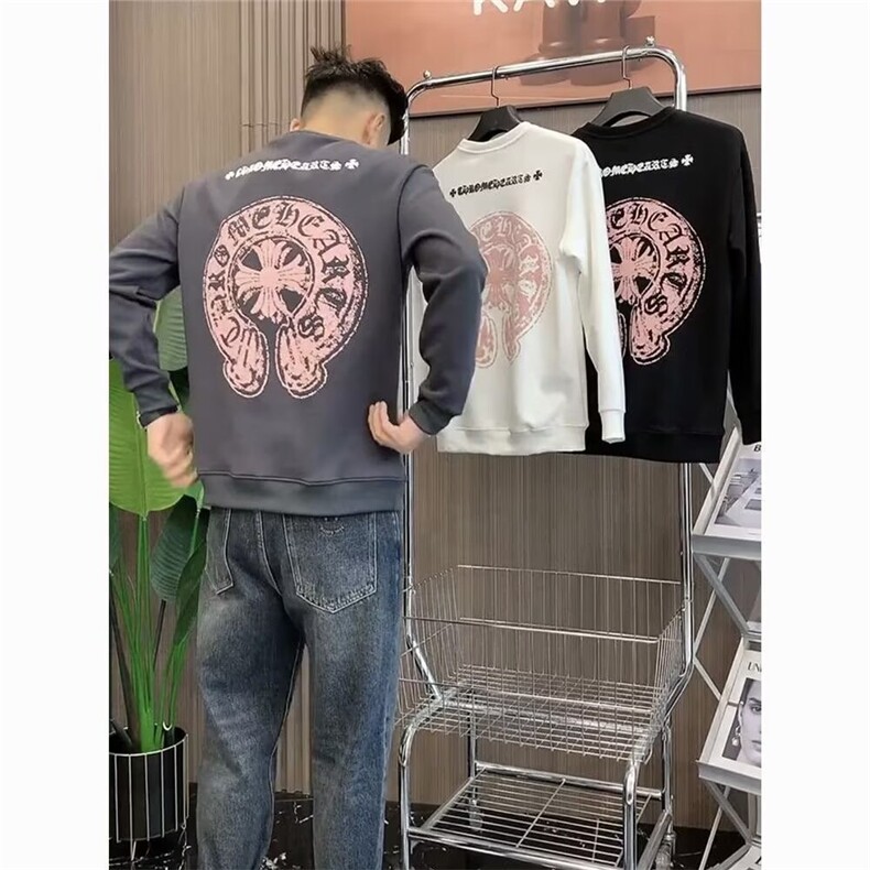 秋冬季圆领卫衣男士潮牌休闲重磅宽松情侣长袖加绒加厚外套上衣，女装短外套，星座506A