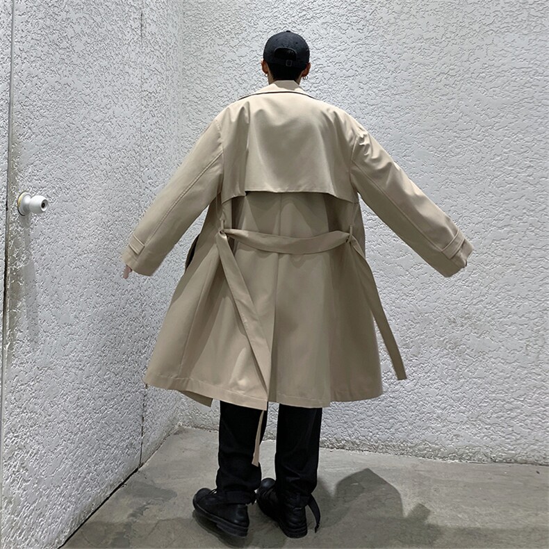 春季2026中长款风衣双排扣韩版宽松长外套男DF275-TP75控108,男装风衣,电商A102