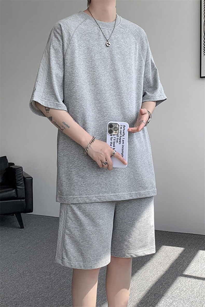 现货TZ776-特P50控88曼巴棉圆领大码短袖短裤T恤运动套装,男装牛仔裤,电商A059