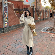 30%绒纯色高级感保暖气质休闲百搭大衣，女装双面呢大衣，乾庄羊绒