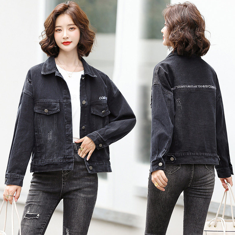 主推牛仔外套女秋冬百搭2024年新款短款上衣宽松韩版牛仔，女装牛仔外套，江南女神