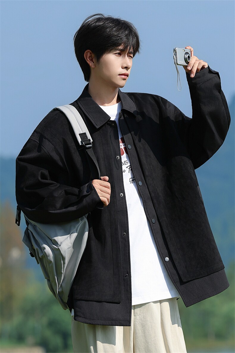JK25028-P80秋季新款大码灯芯绒拼接夹克外套控138,男装夹克,星座109