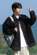 JK25028-P80秋季新款大码灯芯绒拼接夹克外套控138，男装夹克，星座109