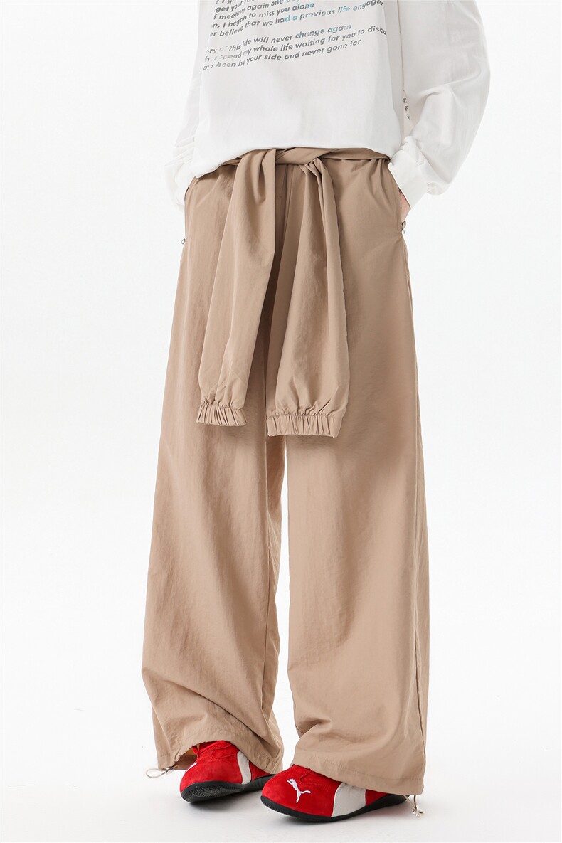 8XL-M休闲裤男美式高街纯色绑带宽松跳舞直筒裤潮K9127P68控98,男装休闲裤,电商D206-1