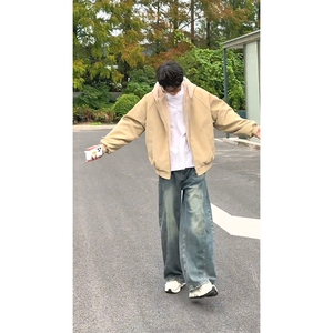 现货高品质美式高街冬季重磅座山雕大毛毛领pu皮棉衣男女加厚外套图片