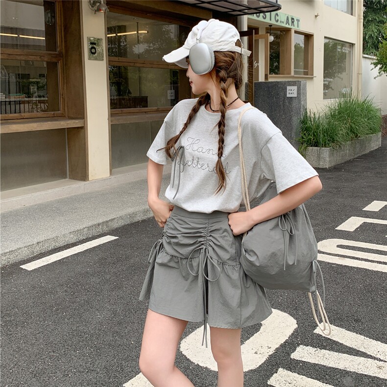时髦感洋气减龄字母印花T恤套装裙女2025年夏季新款半身裙两件套,女装套装/套裙,浙宝220