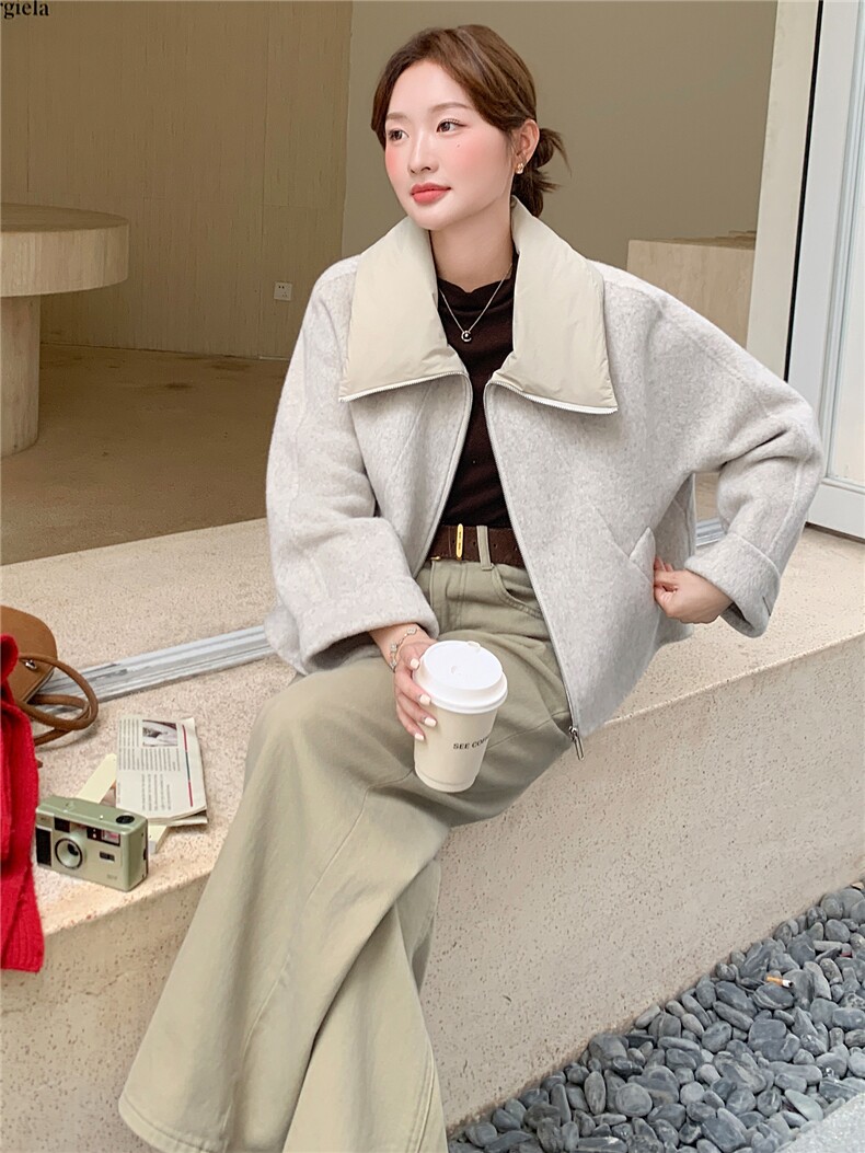 2025秋冬新款羊毛双面呢大衣女外套,女装双面呢大衣,曼娅璐