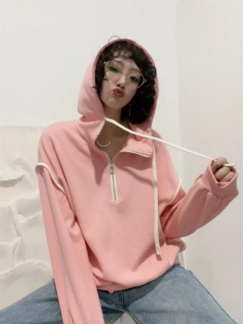 拼色卫衣，女装卫衣/绒衫，一颗柠檬