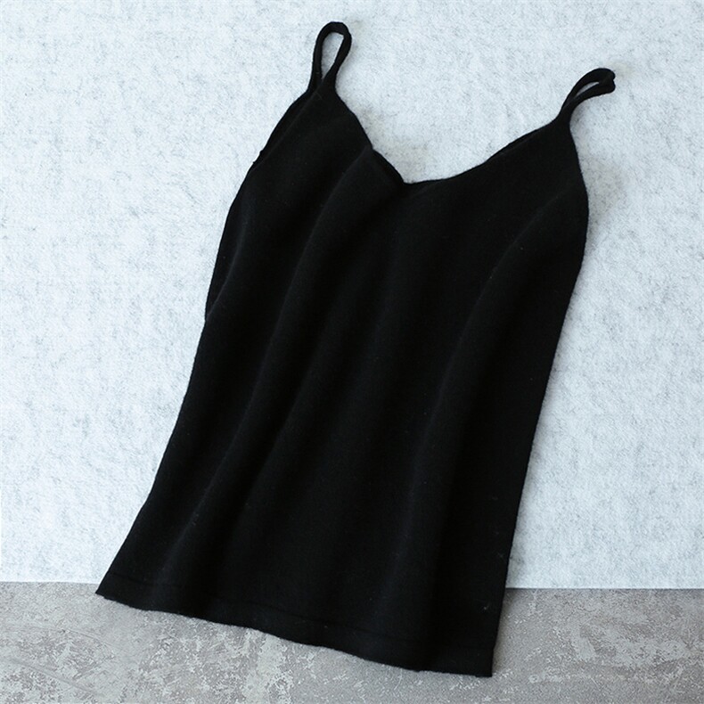 纯毛双肩吊带小背心，女装背心吊带，唯若美羊绒