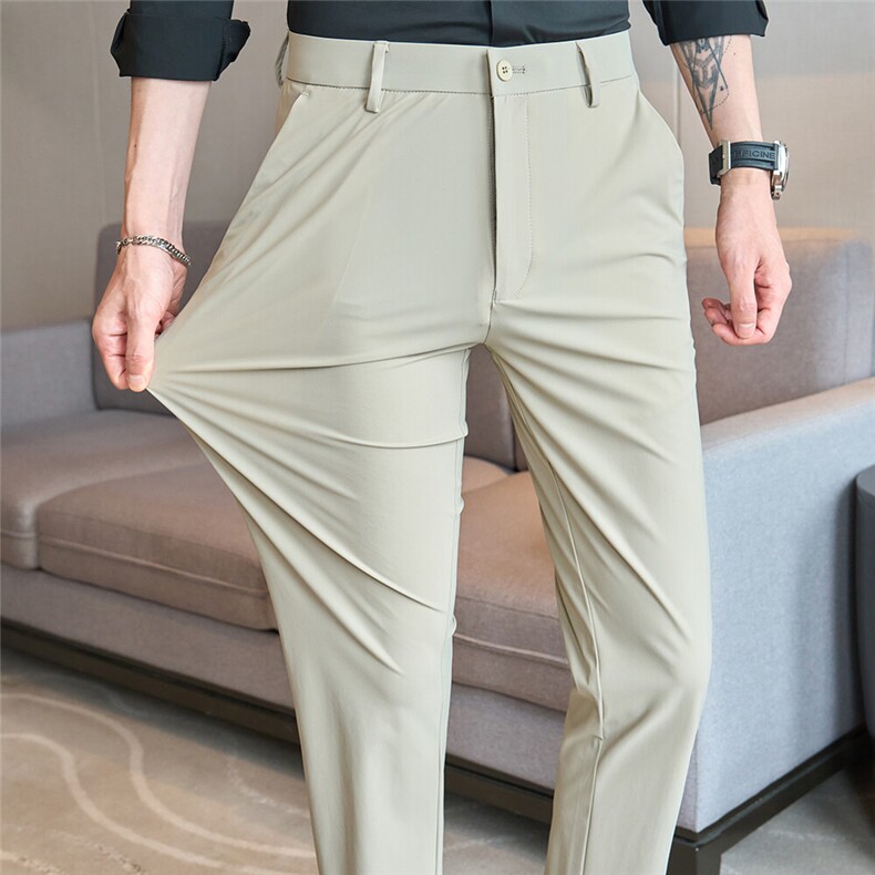 K610-P50男士夏季防晒冰丝凉爽商务高弹力长裤大码29-40码4色，男装休闲裤，电商A211