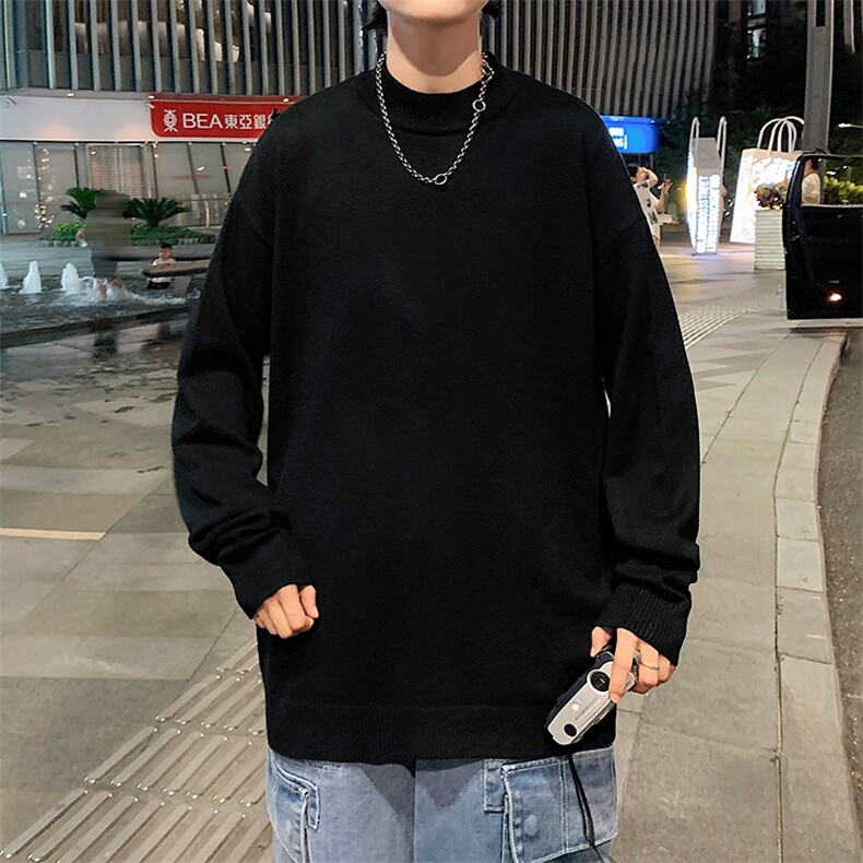 M18099-P45加绒款-P65半高领毛衣男士大码针织衫男毛线衣男,男装针织衫/毛衣,电商A040