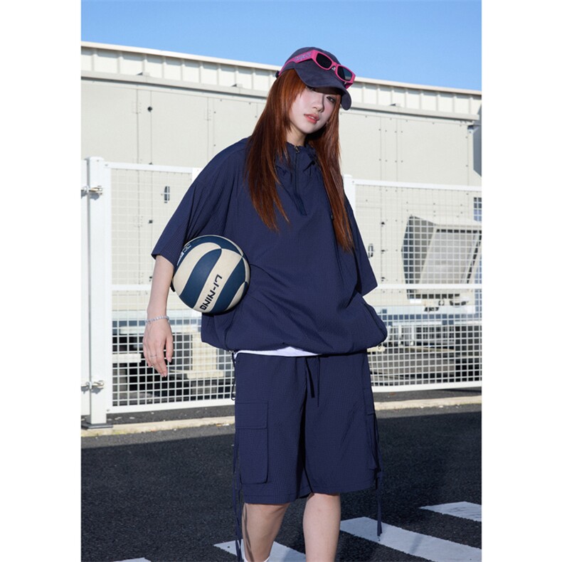 量大优供视频泡泡纱夏款连帽套装短袖短裤男CP74TZ-特p60，男装休闲套装，电商B371