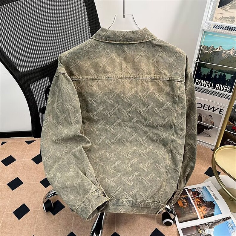 得物二开做旧美式扎染牛仔外套宽松休闲水洗夹克上衣JK1284-P68,男装工装外套,星座1103-3