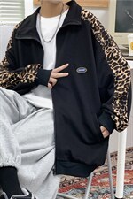 2021港风新款夹克男韩版潮时尚休闲豹纹拼接外套A161-JK8950-P40，男装夹克，电商A161-2