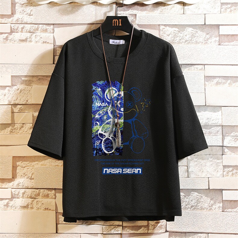 春夏季七分袖t恤男大码五分袖男短袖中袖砖墙挂拍Q11290-P30,男装T恤,电商A040A