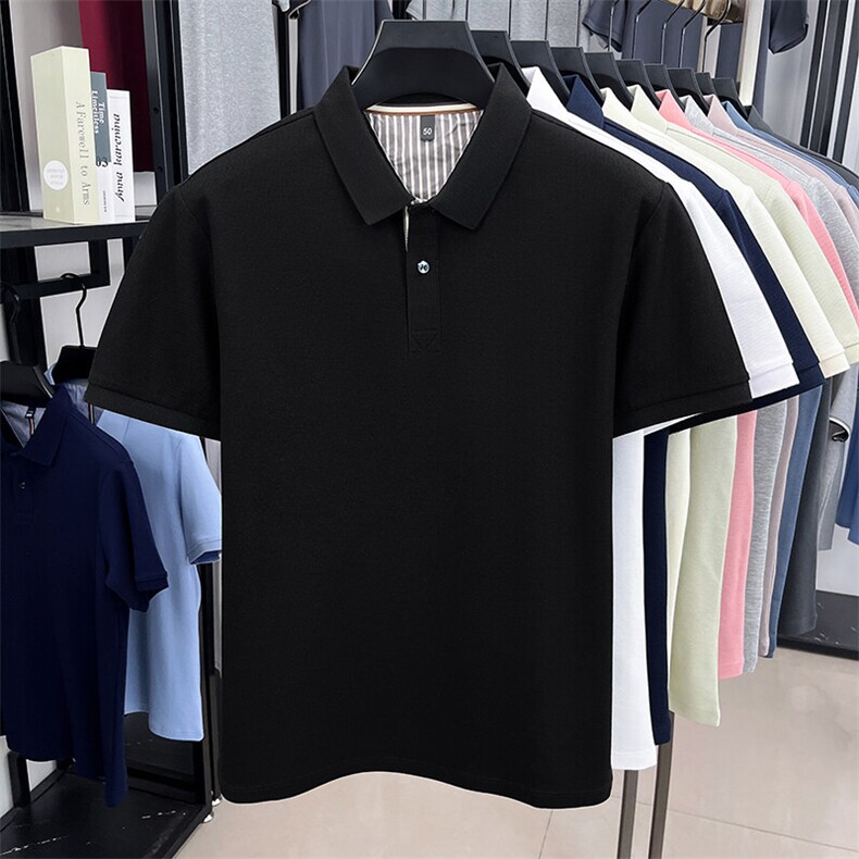 夏季纯棉短袖纯色翻领POLO衫男T恤潮流品质上衣体恤男装,男装Polo衫,钱塘6003（原4033）