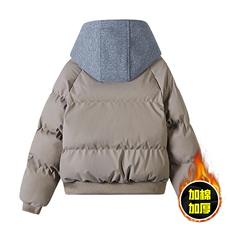现货高品质重磅工艺美式高街假两件PU皮棉衣男女加厚棉服外套，男装棉衣，电商A443
